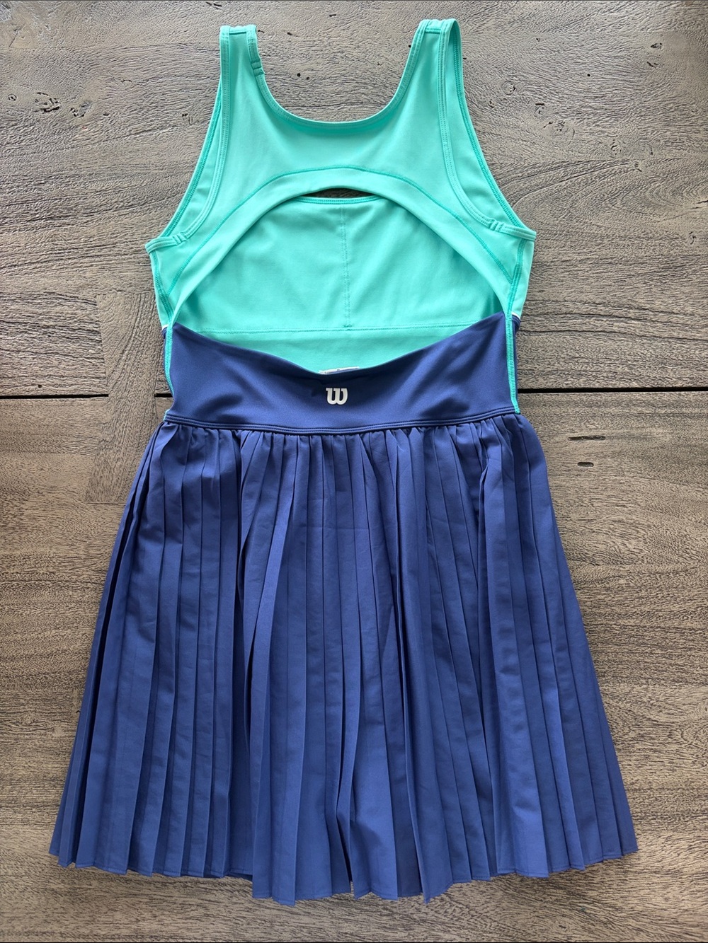 Wilson Teal and Navy Pleated Tank Dress - Picture 3 of 3